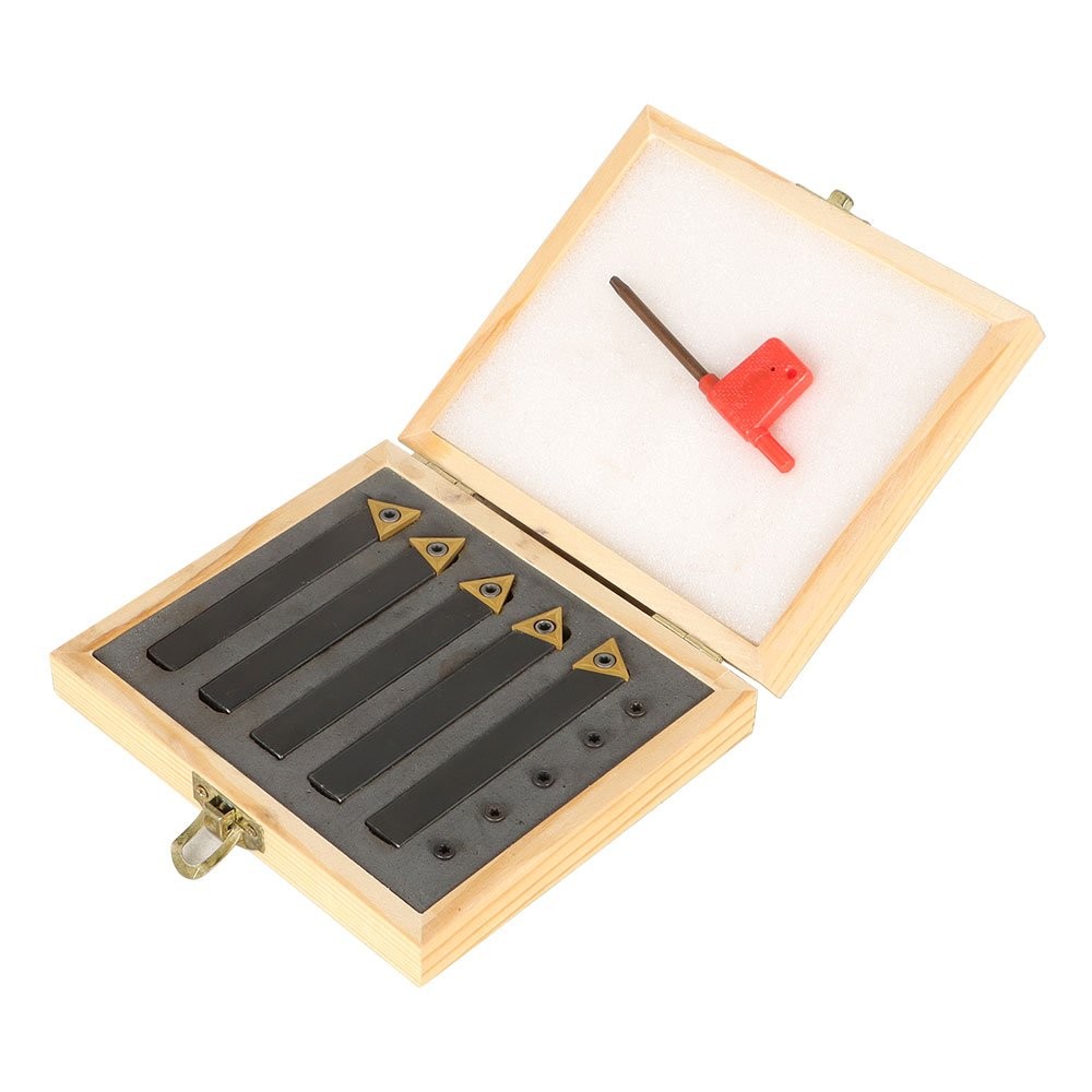 5 Pack 1/2" Carbide Indexable Turning Tool Lathe Bit With Carbide Inserts Tool