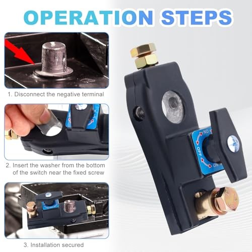 2pcs Battery Disconnect Switch, Kill Switches Master with 4 Spacers for Car
