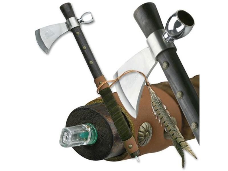 18.5"  TOMAHAWK  Axe PEACE PIPE with Functional Pipe
