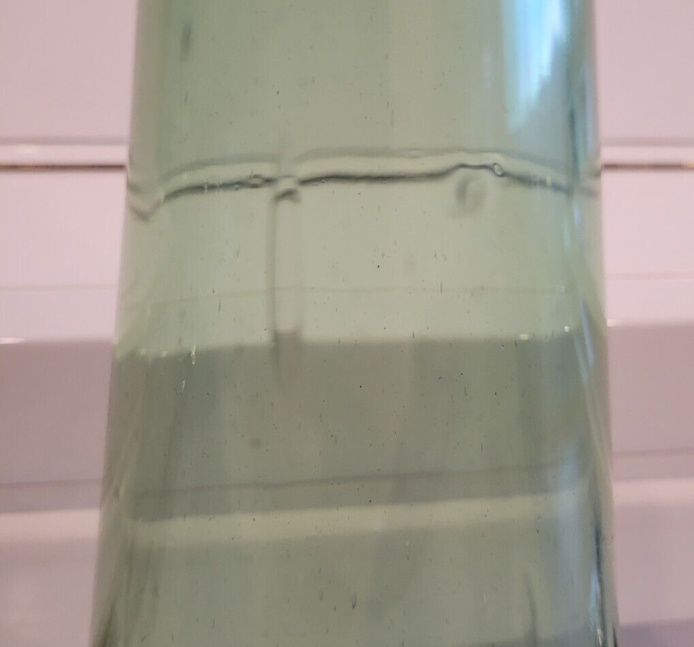 LIGHT GREEN EMPOLI ITALY DECORATIVE VASE SOLID DESIGN SOLID STOPPER 17.5 INCHES