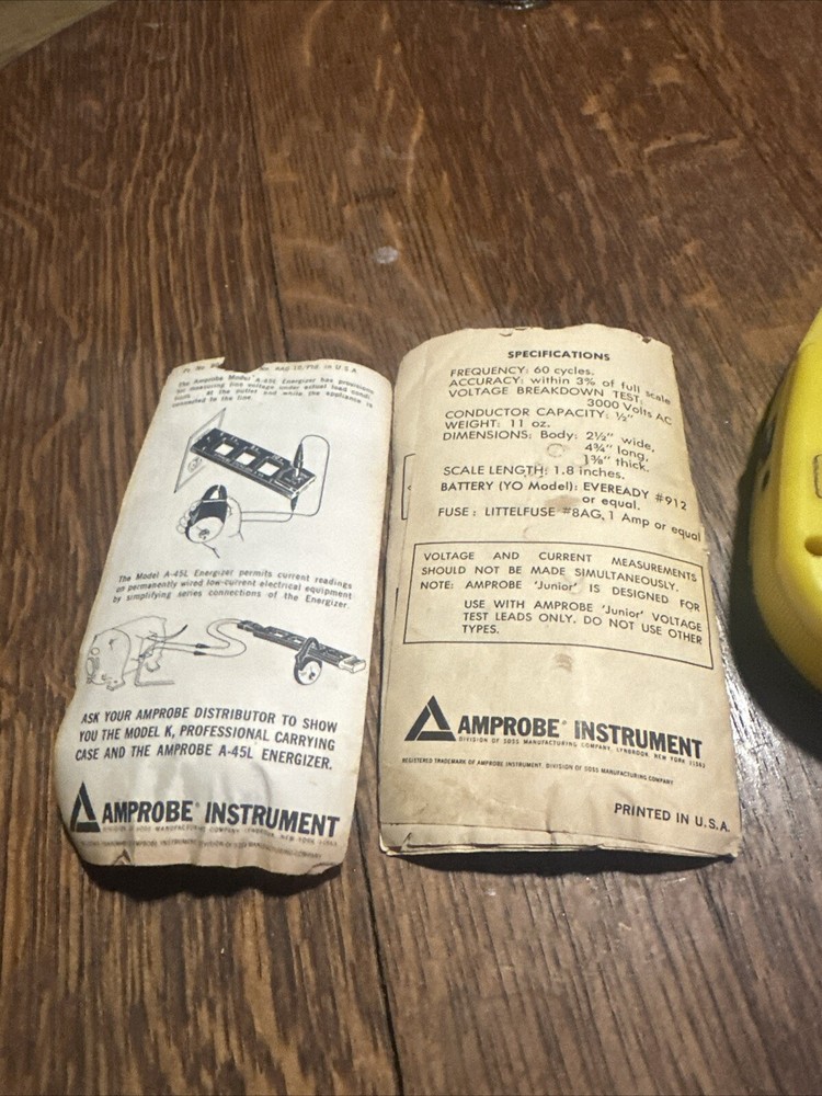 Amprobe Jr Clamp Test Meter Vintage Kit