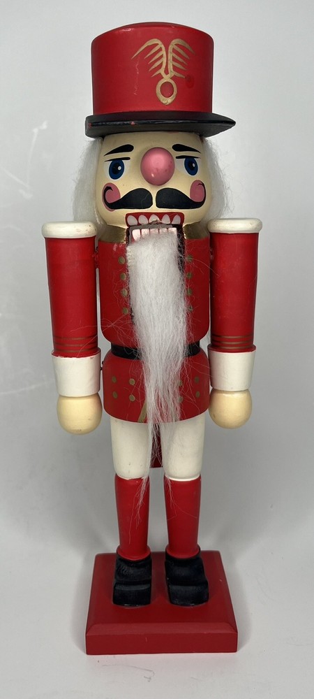 Soldier Nutcracker Wooden Stand Base Decorative 10” Tall
