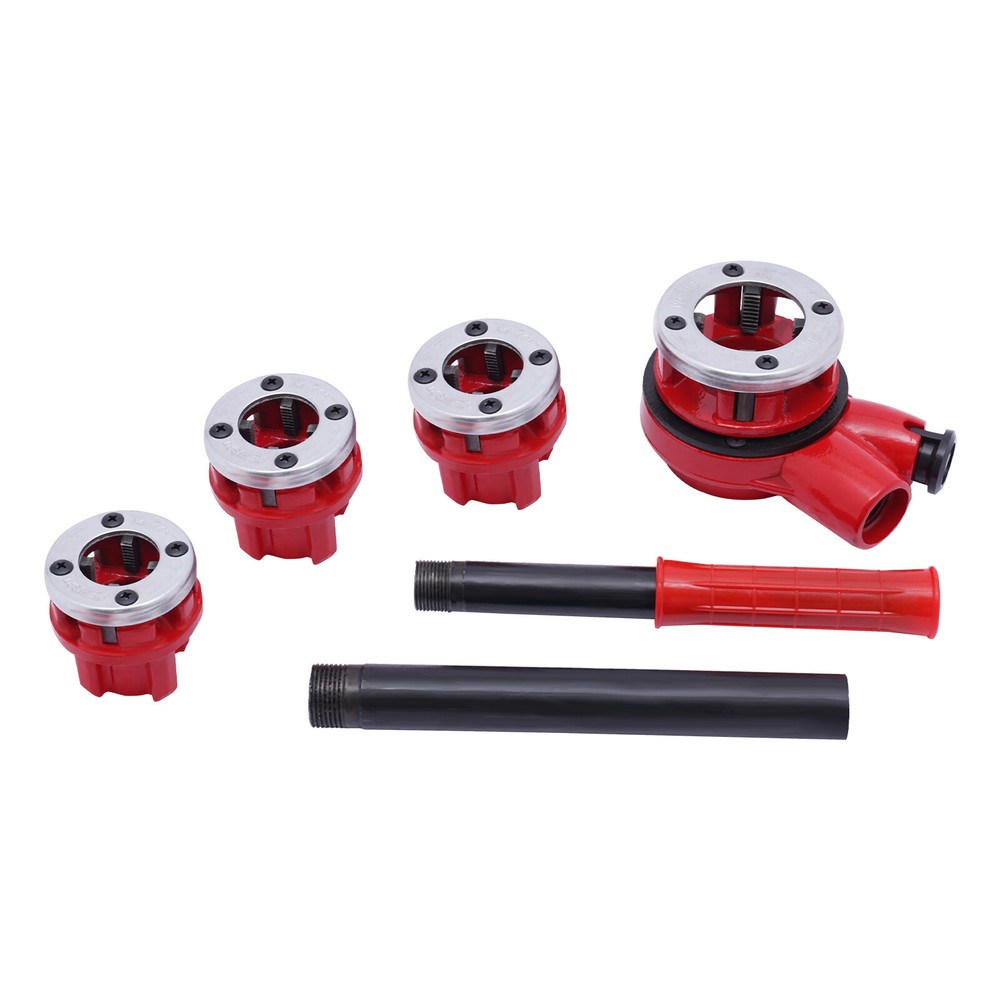 Pipe Threading Kit Pipe Threader 1/2''-1-1/4'' BSPT Plumber Set Die Dies Set Red