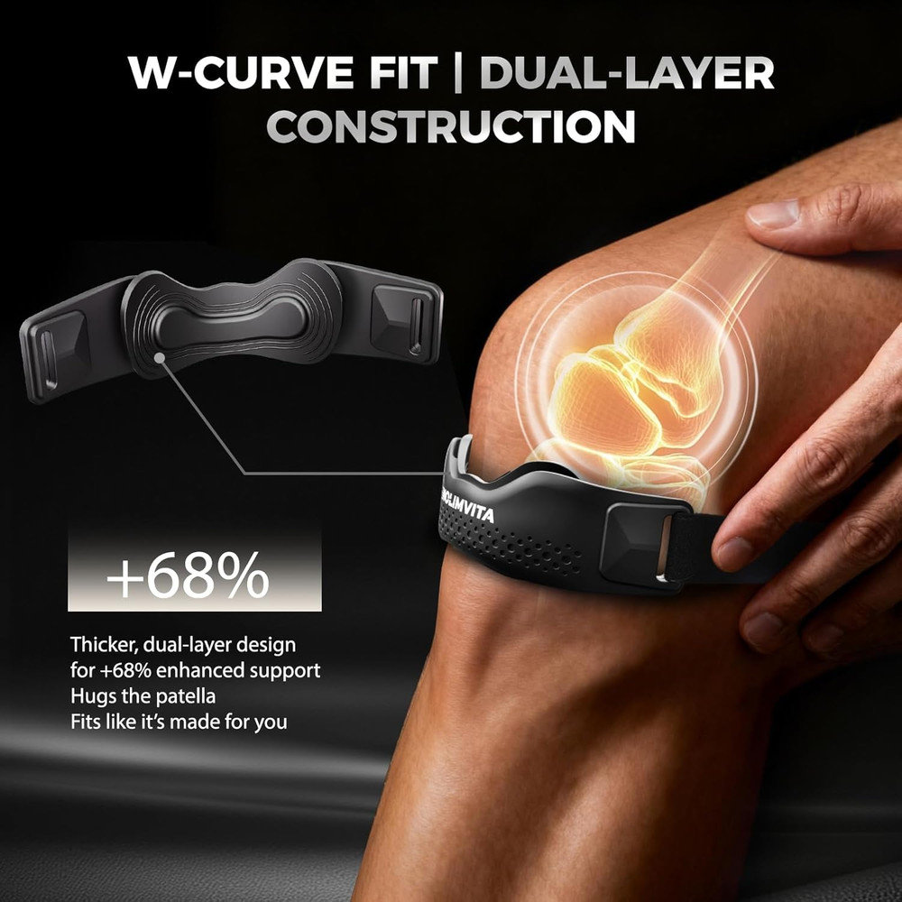 Patellar Tendon Support Strap 2 Pack - Patella Band Knee Strap for Knee Support