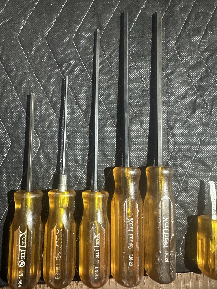 9pc Vintage XceLite Screwdriver & Hex Driver Lot