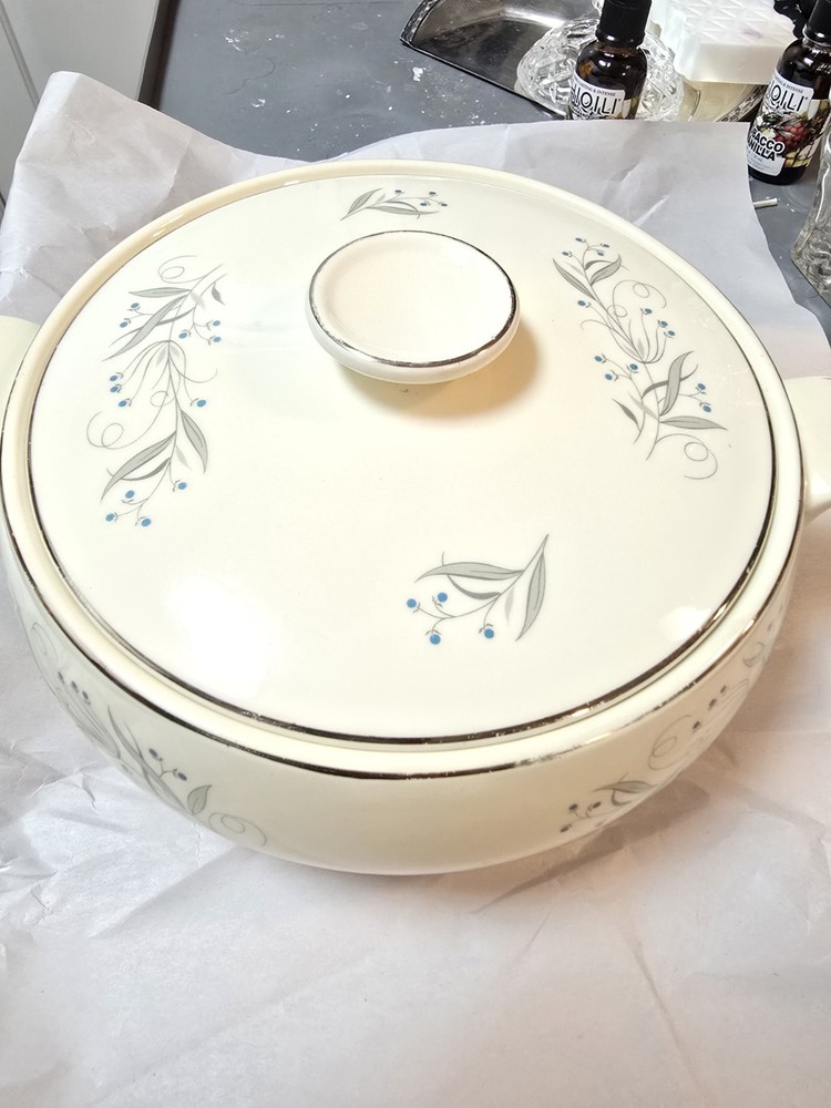 Vintage Ceramic Caserole Dish Celeste Pattern by Homer Laughlin