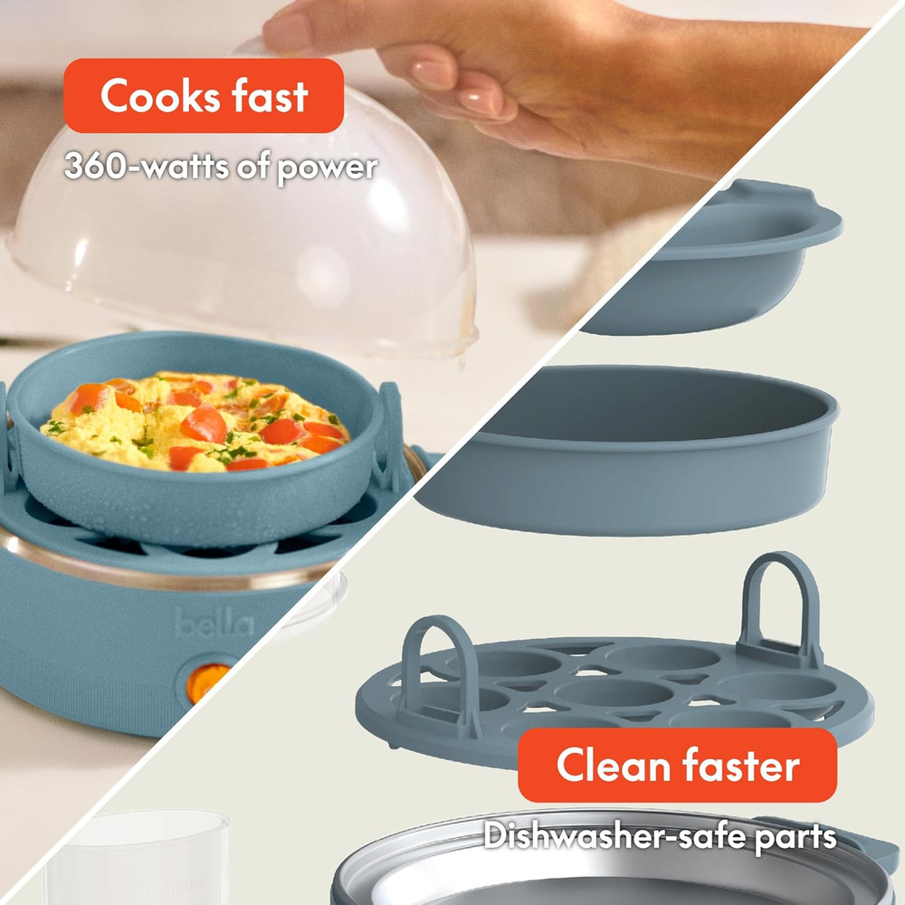 Electric Egg Cooker, 7 Eggs Capacity Tray, Single Stack, for Poached, Scrambled,