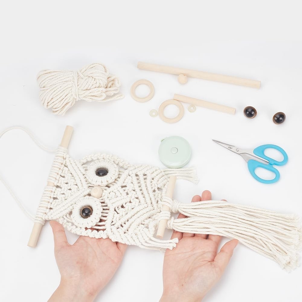 Leisure Arts Macrame Kit for Beginners Owl Macrame Kit DIY Macrame Kit with I...