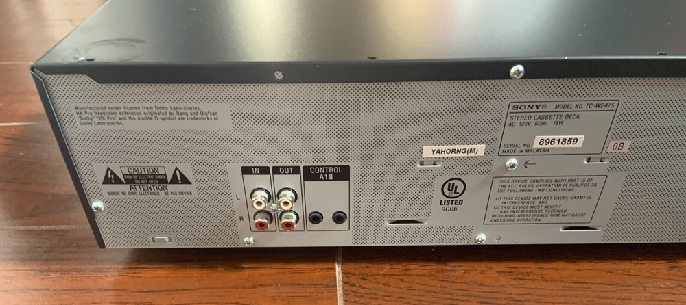 Sony TC-WE475 Dual Deck Cassette Deck Auto Reverse Pitch Control Dolby B C