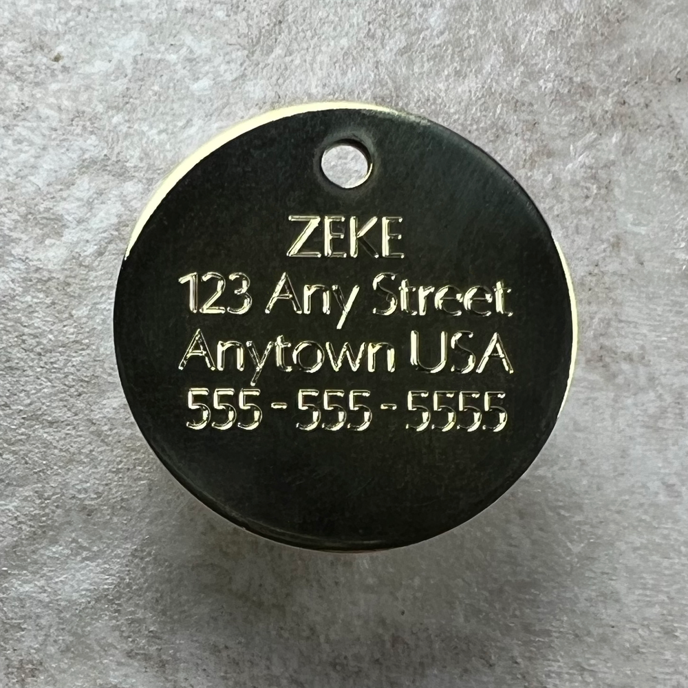 Custom Engraved Dog Tags Personalized Dog Collar Pet Tags Engraved BRASS CIRCLE