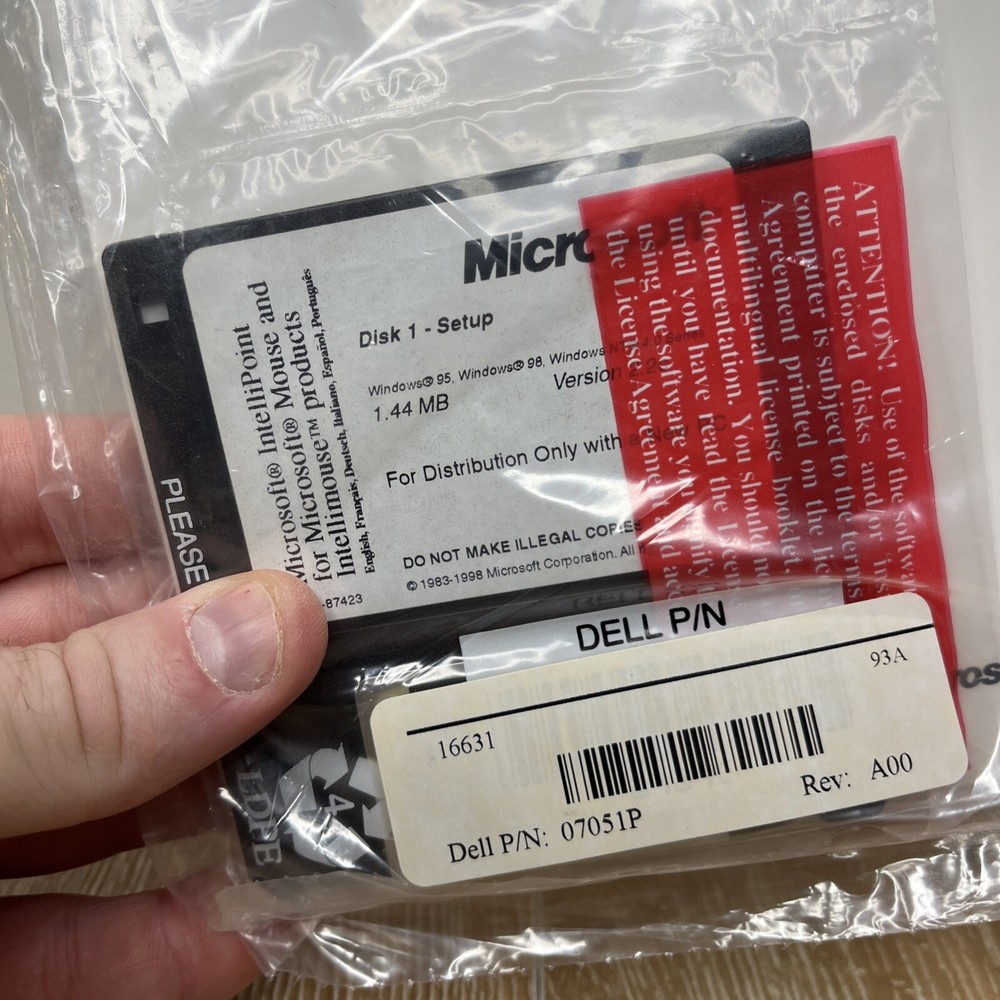 Microsoft IntelliPoint for Microsoft Mouse Drivers NEW & SEALED Ver 2.2c