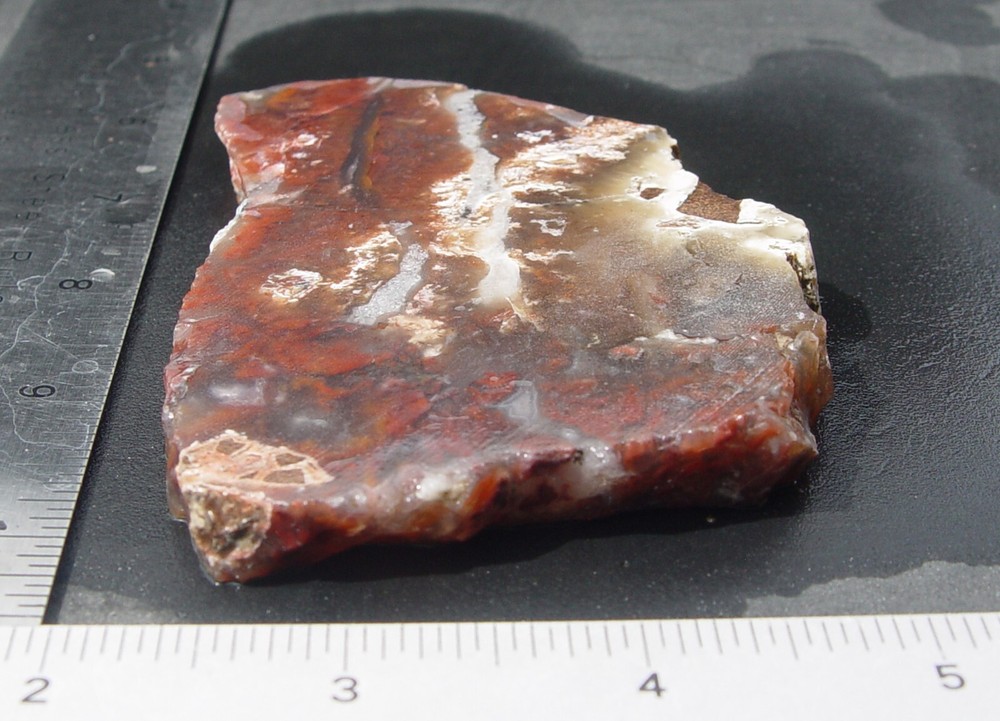 red Plume Agate Lapidary Slab T1075