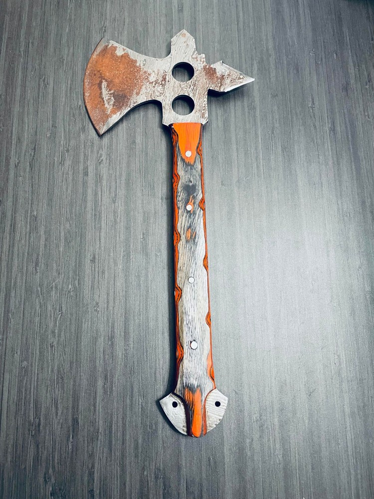 Throwing Axe with Leather Sheath Custom Viking Handle