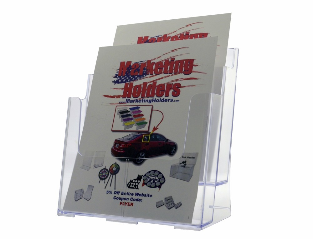 Tri Fold Multi Pocket Display Rack Wall Table Pamphlets Booklet Organizer Qty 6