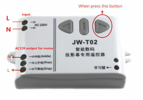 Projector Screen Curtain Wireless RF Remote Control UP DOWN Switch Blind Motoris