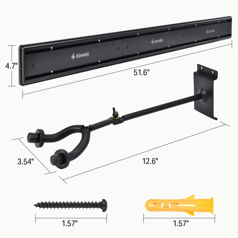 5 Guitar Wall Mount Rack Adjustable Hangers Easy Install Space Saving Design