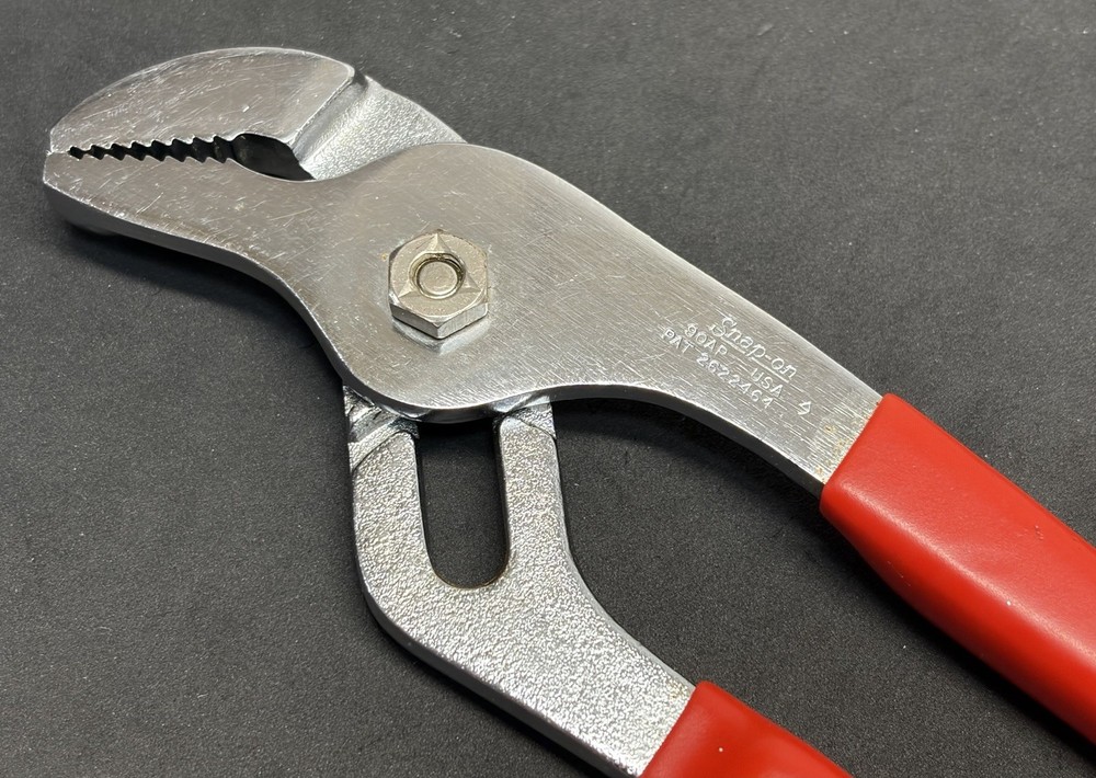 NICE! Snap On Tools RED Soft Grip Adjustable Slip Joint Locking Pliers 90AP