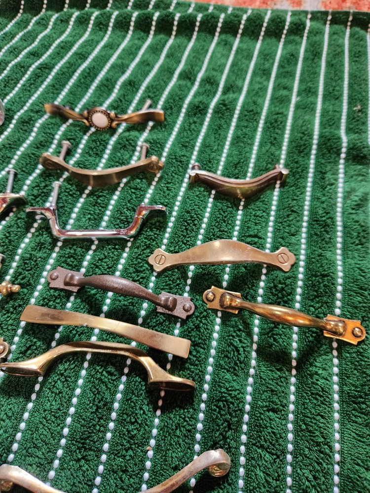 Lot 39 Mixed Vintage Drawer Pulls Knobs Brass Chrome Ceramic Mid-Century/Modern