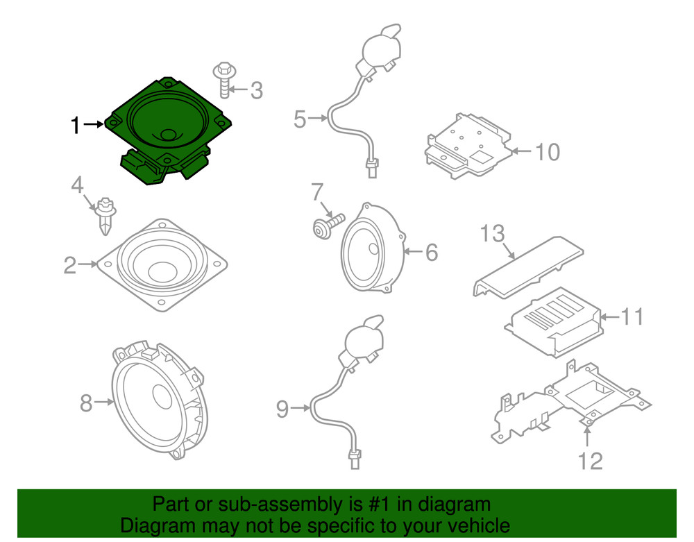 Genuine Nissan Inst Panel Speaker 28152-EZ00A