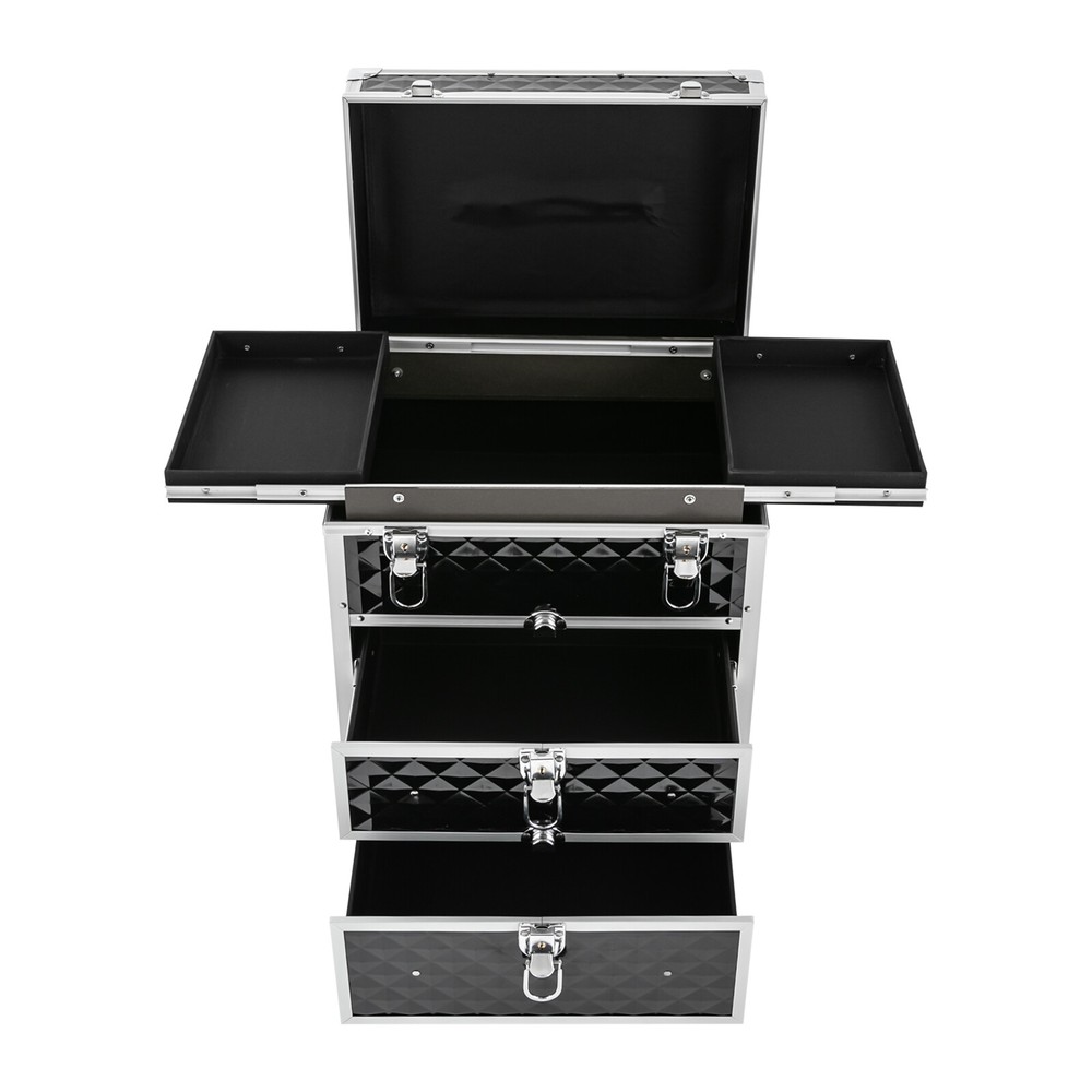 Professional Rolling Makeup Train Case Makeup Storage Organizer Cosmetic Trolley