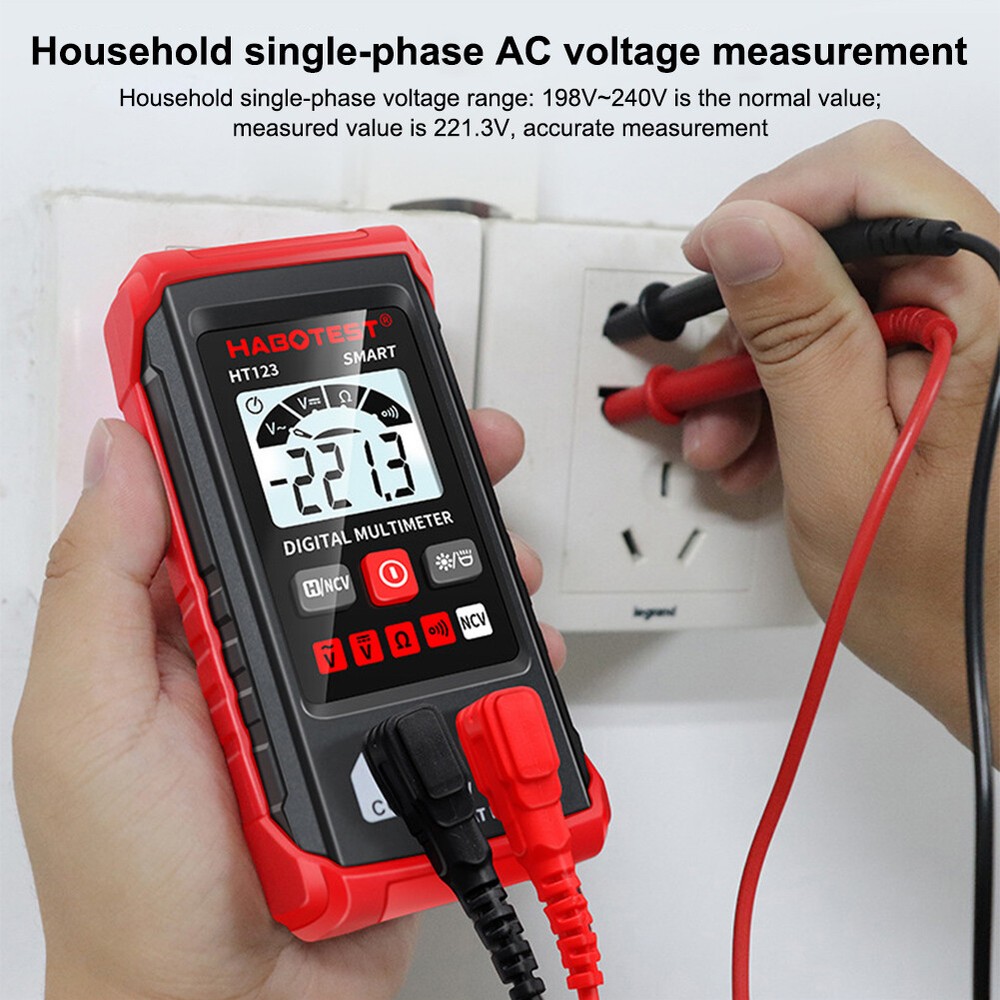 Digital Multimeter Electrical Auto-Ranging Voltmeter Non-Contact Voltage Tester