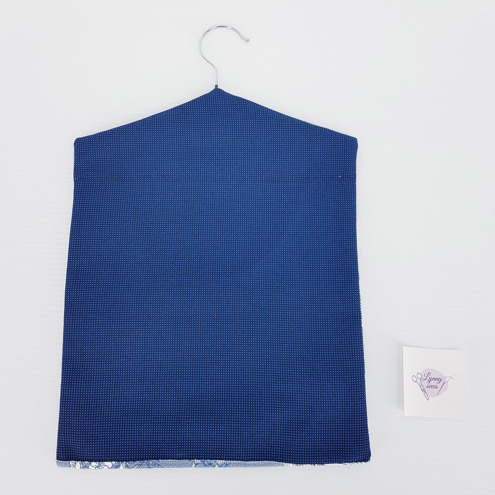 Peg Bag Handmade Blue Floral Front Patterned Lined Laundry Clothes Peg Holder