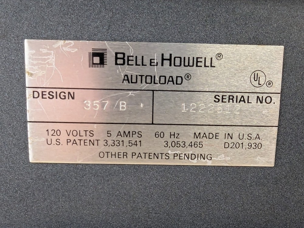 Bell & Howell Autoload Super 8 Projector 357B Motor Runs Needs Bulb