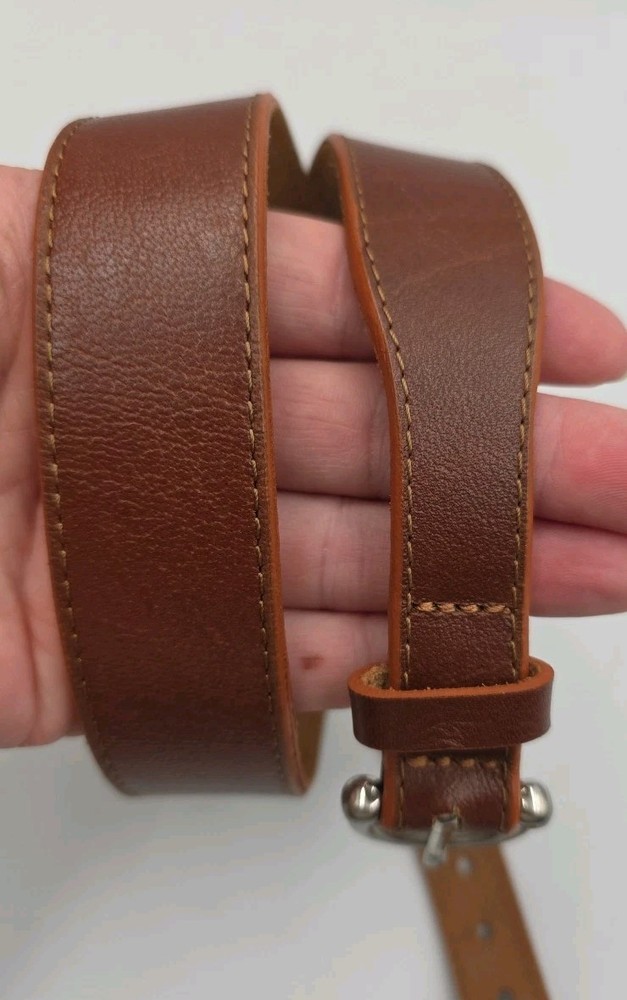 LOOP LEATHER CO. Brown Leather Womens Belt Size M 83cm