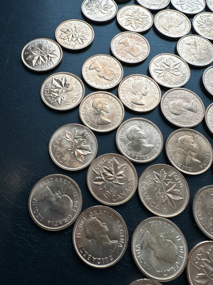 1964 BU CANADA PENNY CENT ROLL ... 50 COINS