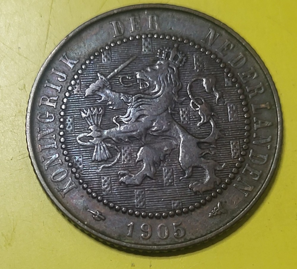 1905 Netherlands 2½ Cent Coin Free Shipping