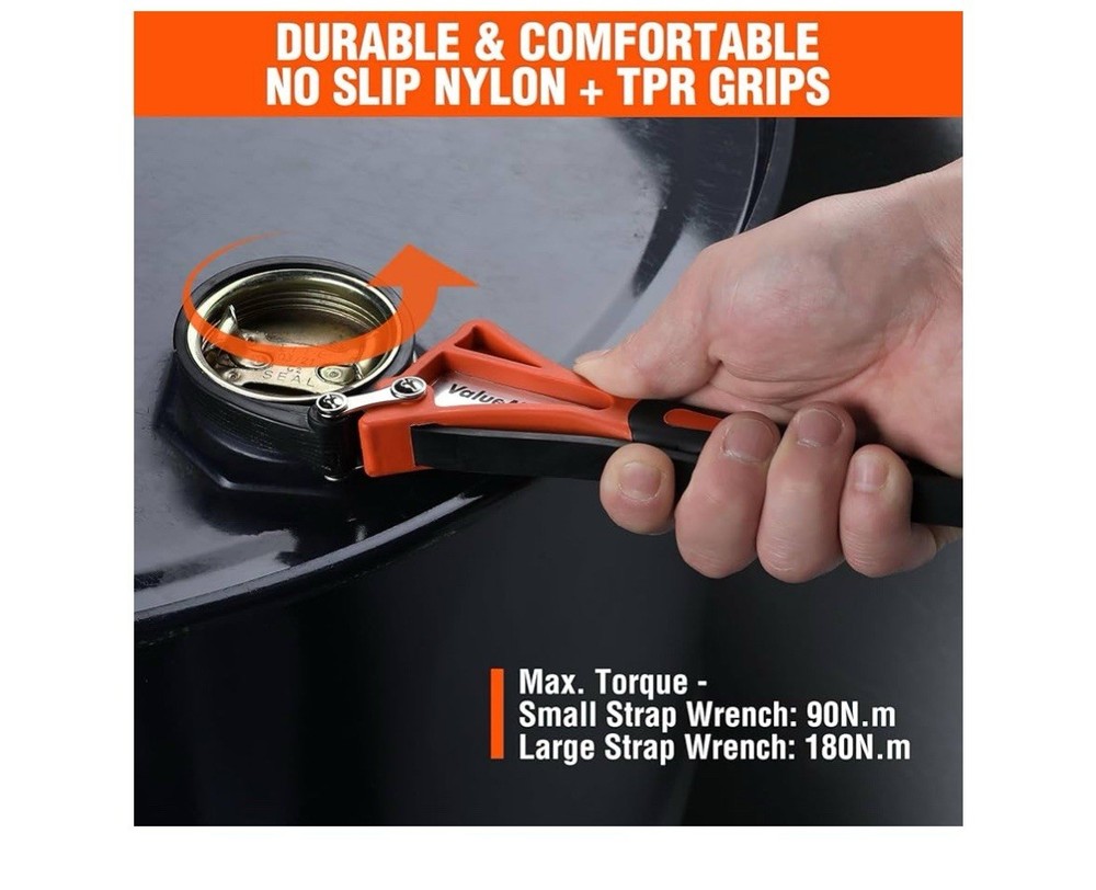 ValueMax 2-piece Strap Oil Wrench Set Adjustable Max Diameter 4"&6"