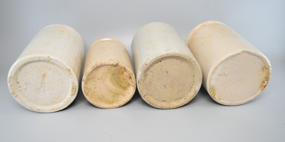 Vintage Stoneware Storage Jars X4