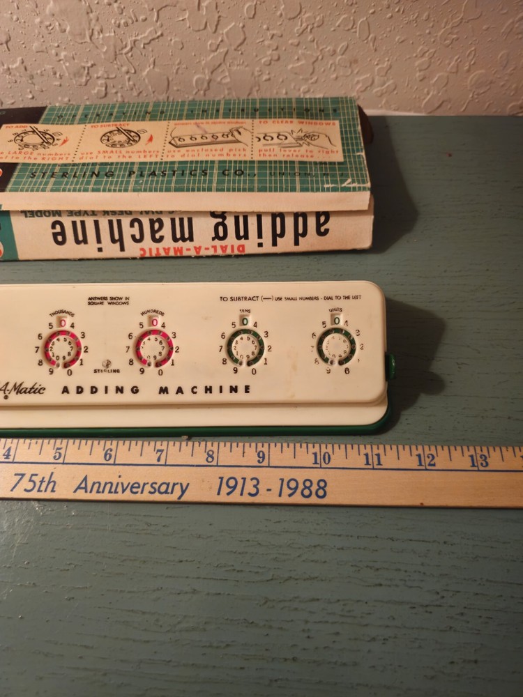 Vintage Sterling 6 Dial Dial-A-Matic Adding Machine-Good