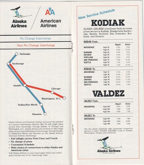 Alaska Airlines timetable 1983/05/31