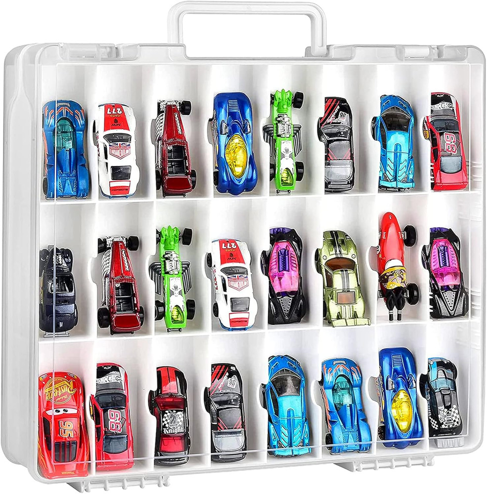 Double Sided Toy Storage Organizer Case Box Container Carrier 48 Compartments