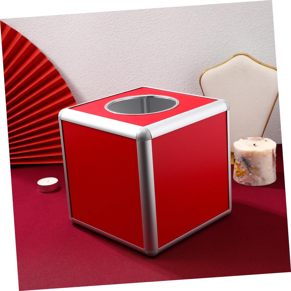 Red Box Raffle Ticket Box Square Storage Box Raffle Ticket Container Raffle B...