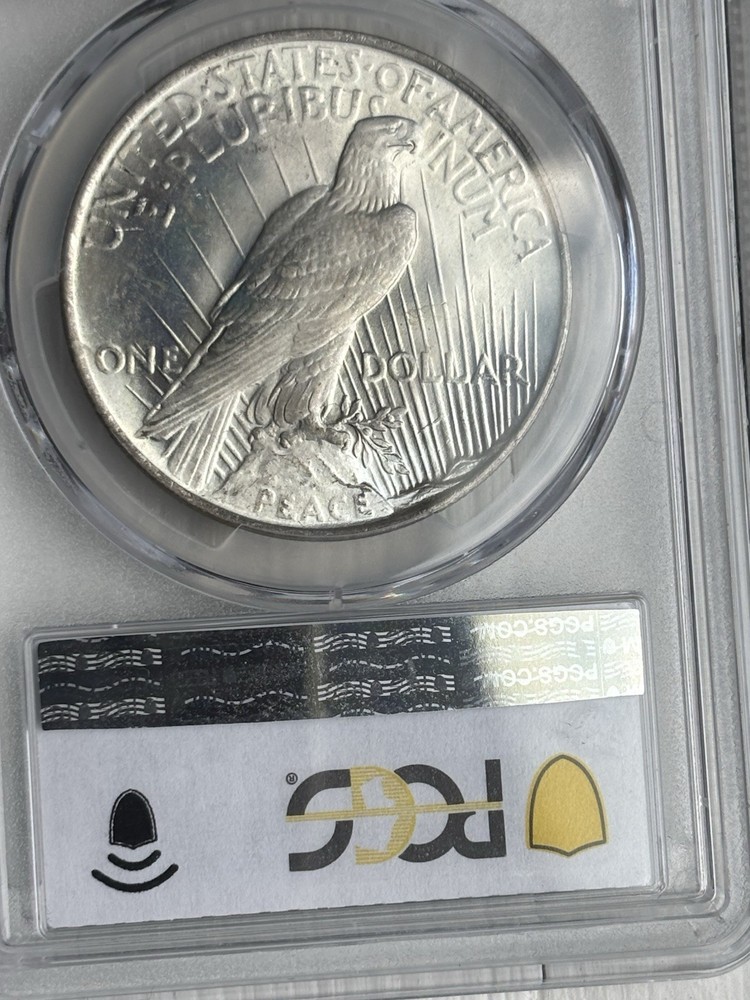 1923 Peace Silver Dollar PCGS MS65 Gold Shield Toned
