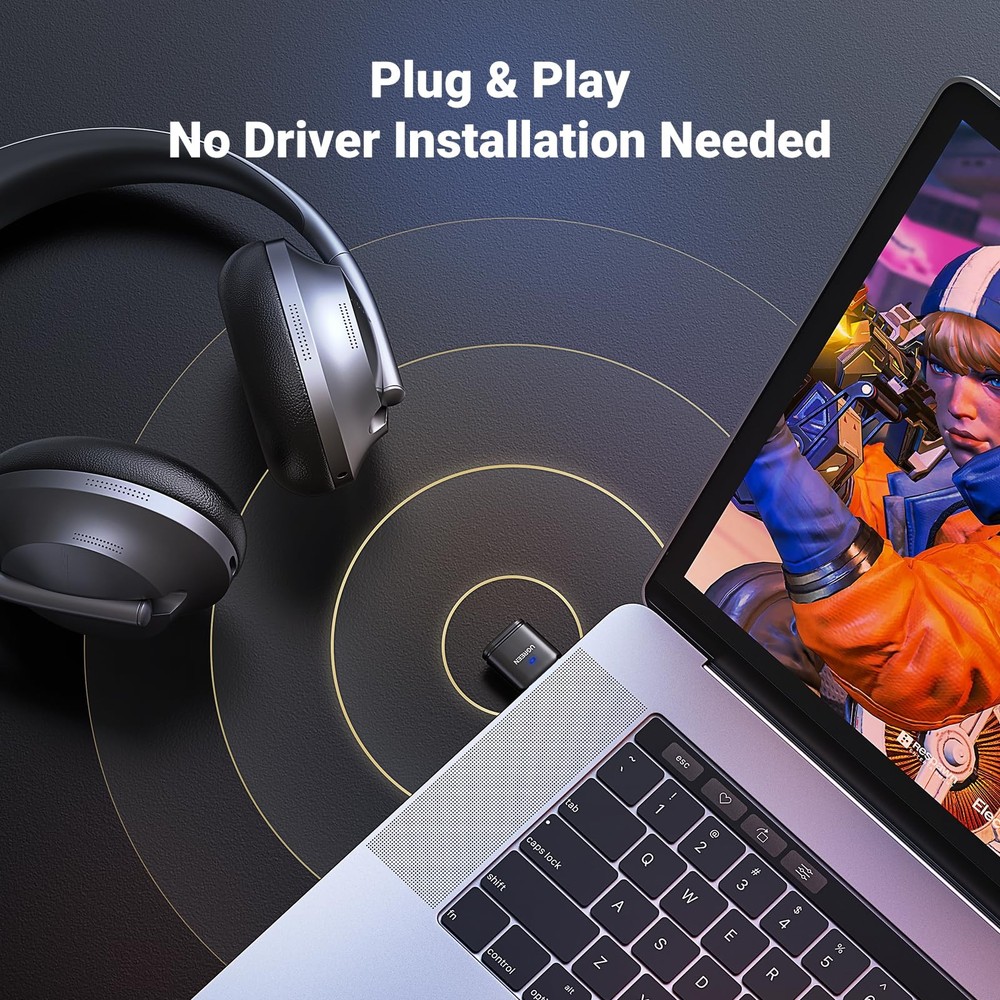 UGREEN Bluetooth 5.3 Adapter for PS4 PS5 USB Audio Transmitter APTX...