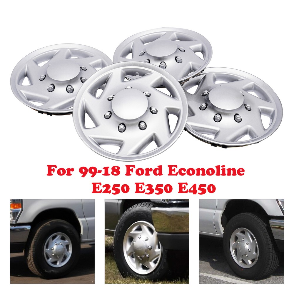 4x Hub Caps Rim Simulators Fit Ford Econoline E250 E350 E450 99-18 Wheel Covers