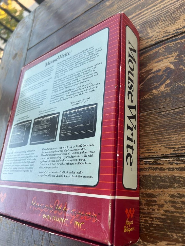 MouseWrite Word Processor Apple II/IIC Box Manuals Disks Roger Wagner