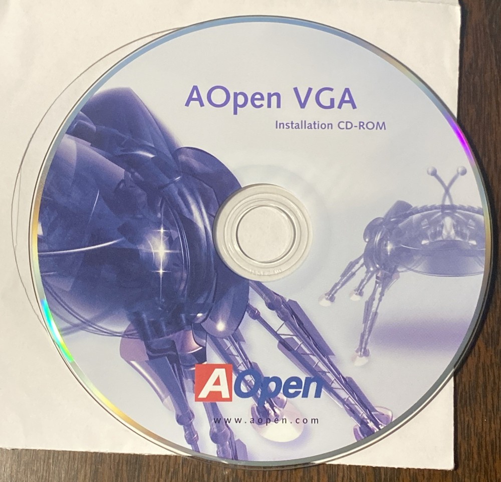 AOpen VGA Installation PC CD-Rom Disc Only , A Open Video