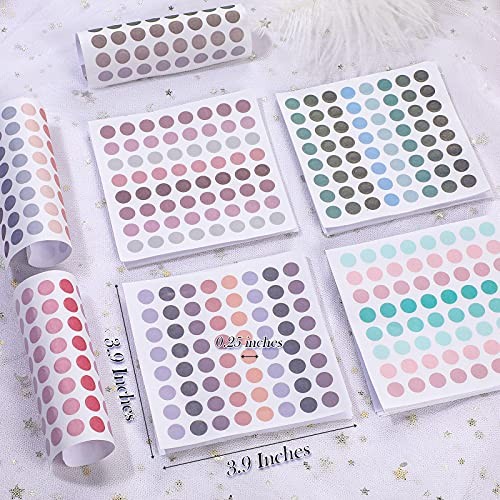 3200 Pieces Small Colored Dots Sticker 1/4 Inch Tiny Round Coding Labels