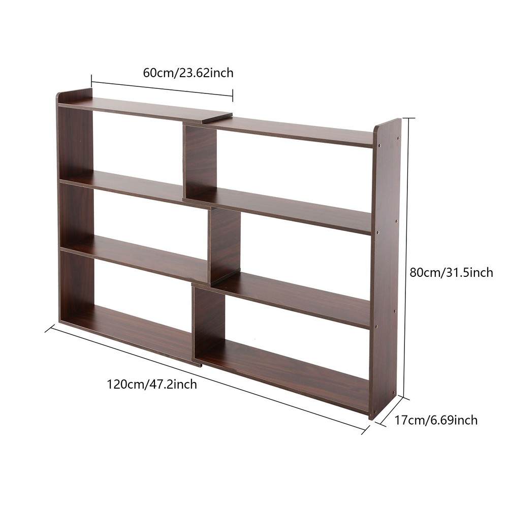 3-Tier Expandable Bookcase Open Storage Shelf Retractable Book Storage Rack