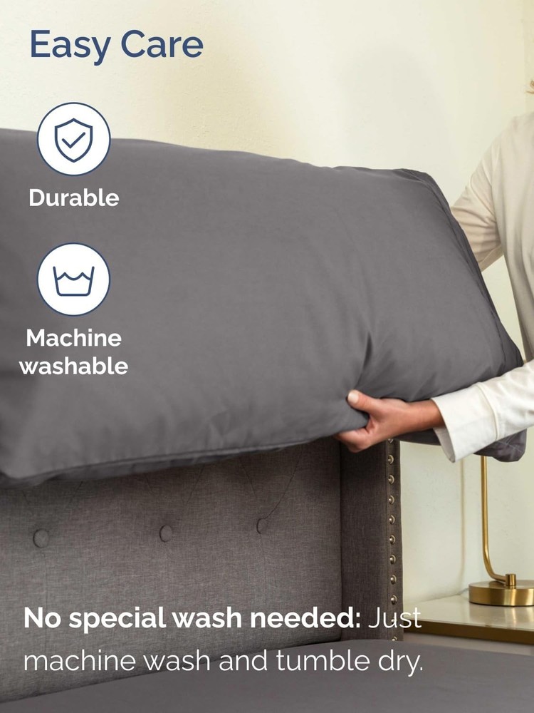 Extra Deep Queen Sheet Set - 6 Piece Luxury Cooling Microfiber Bedding - Grey