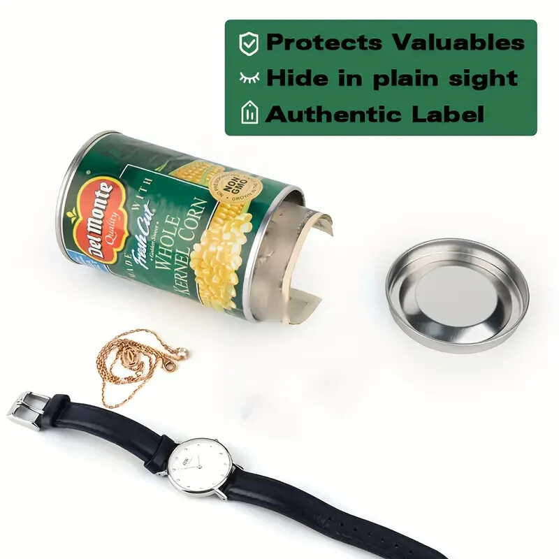Hidden Compartment Fake Del Monte Corn Can Secret Stash Safe Container Storage