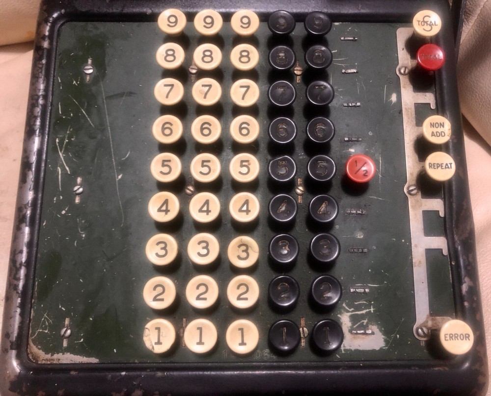 Antique Burroughs 1930's Portable Adding Machine- Working!