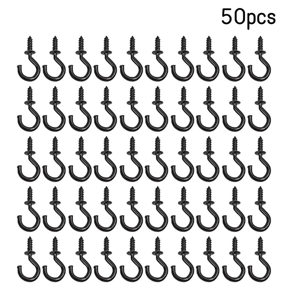 100/50pcs 1/2" Ceiling Cups Hooks Screw Hooks Ceiling Cup Hooks Self-Tapping❥