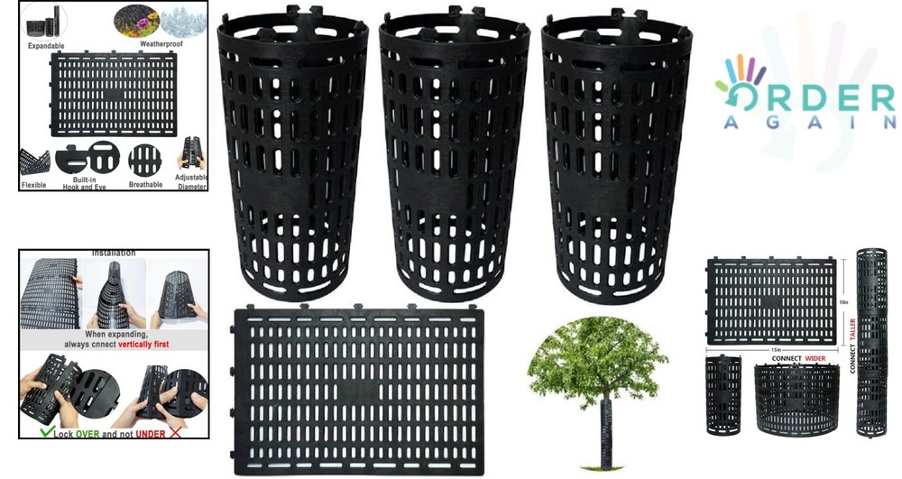 3 Pack Tree Trunk Protectors Mesh Plant Covers Tree Tubes for Seedlings