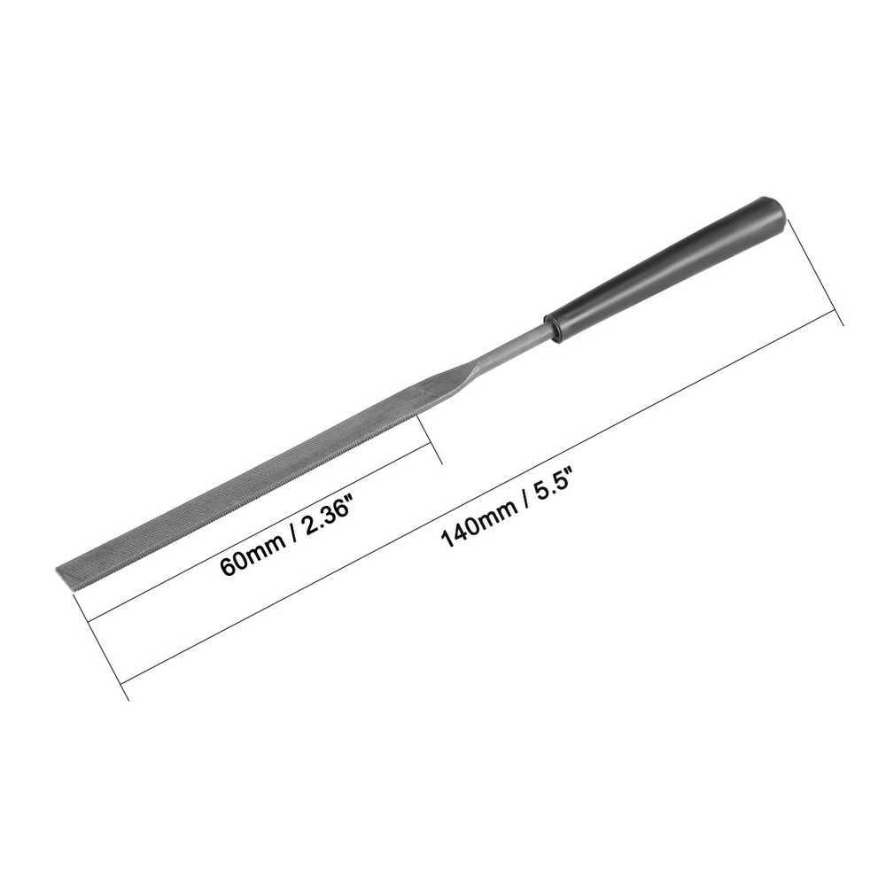 10Pcs Second Cut Steel Flat Needle File with Handle 3mm x 140mm