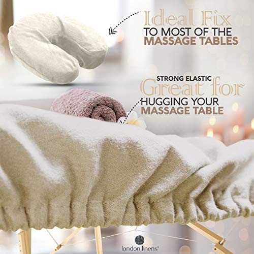 Extra Thick 3 Piece Set Massage Table Sheets Set - 100% Cotton Flannel Natural